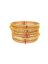 Multicolor Gold plated antique bangles set of 6 bangles  0825