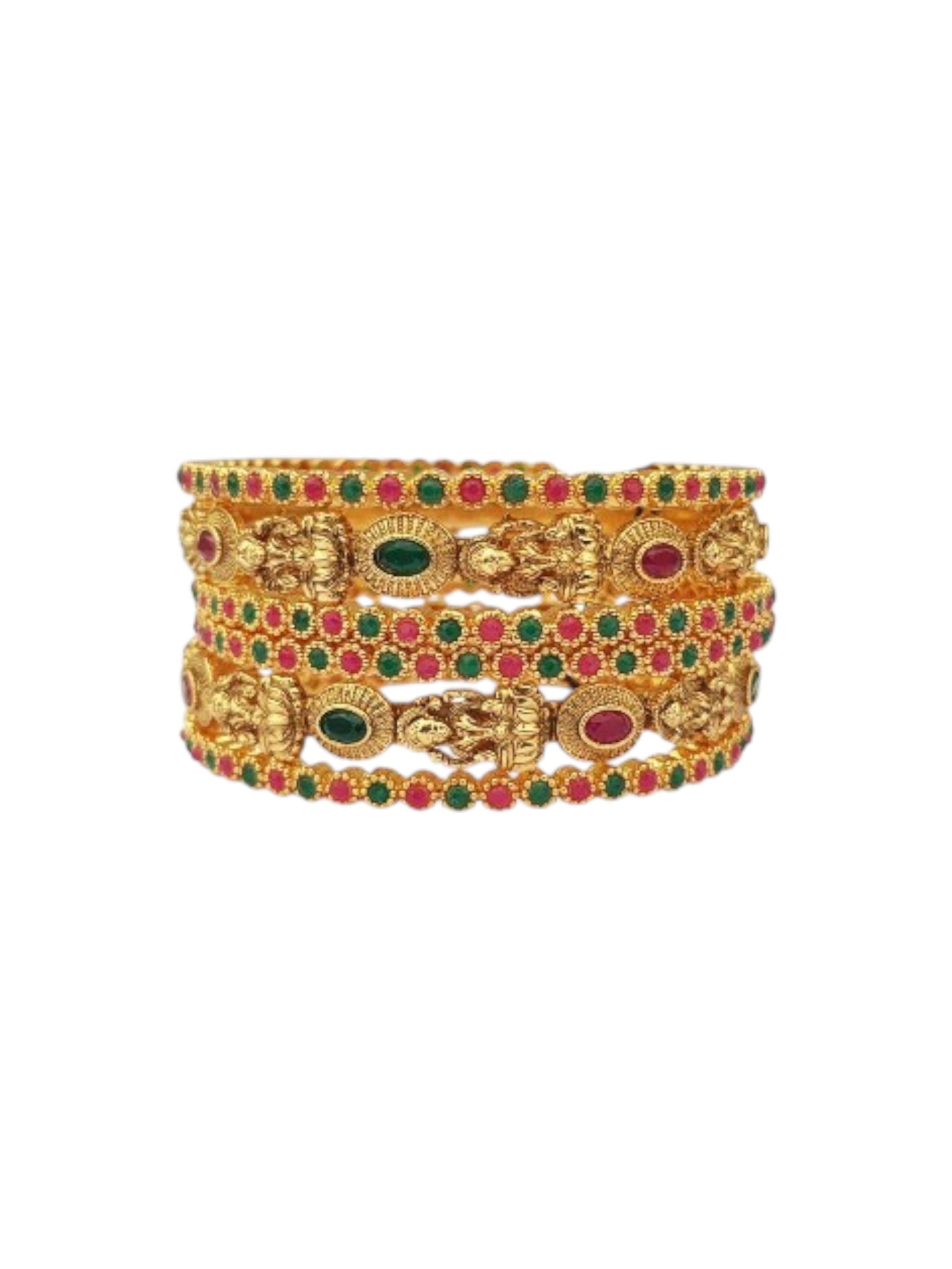 Multicolor CZ/AD stones set of 6 bangles  0825