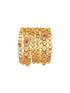 Multicolor Gold plated antique bangles set of 6 bangles  0825