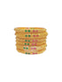 Multicolor Gold plated antique bangles set of 6 bangles  0825