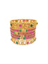 Multicolor Gold plated antique bangles set of 6 bangles  0825