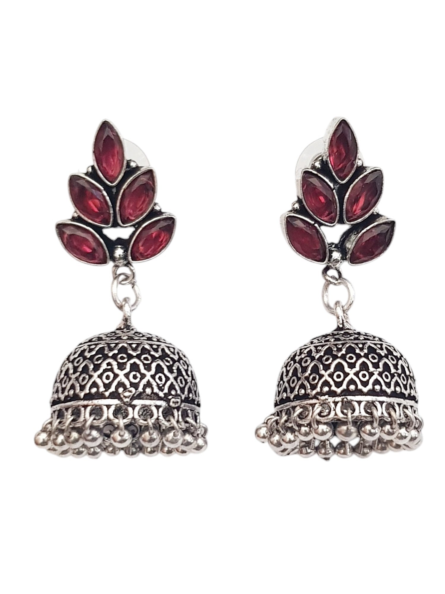 Silver Plated oxidised Earrings Jhumka
