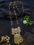 3Line Gold Plated Black bead Managalsutram 28 inches