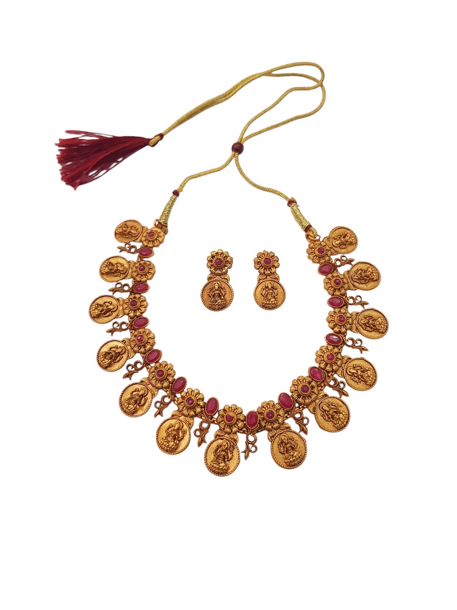 Gold Plated Special Laxmi Coin Necklace Set