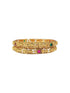 Multicolor Gold plated antique bangles set of 2 bangles