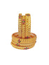 Multicolor Gold plated antique bangles set of 6 bangles  0825