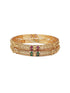 Gold plated Antique bangle with multicolor stones Set of 2 bangles