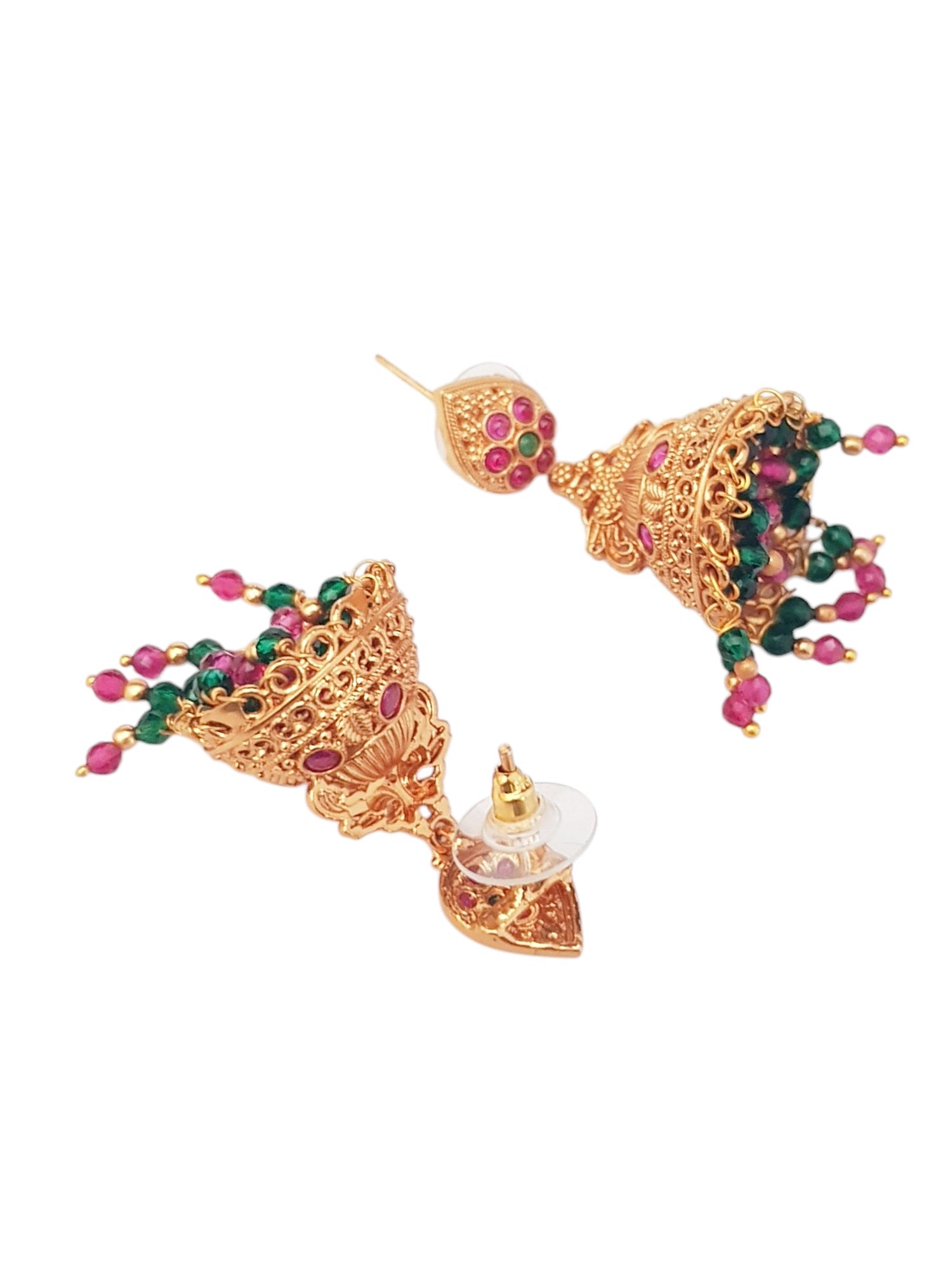 Gold plated Classic AD Jhumka Earrings