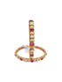 Gold plated Antique bangle with multicolor stones and pearl Set of 2 bangles