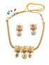 Premium Gold plated Trending Laxmi designs Short AD/zercon Necklace set
