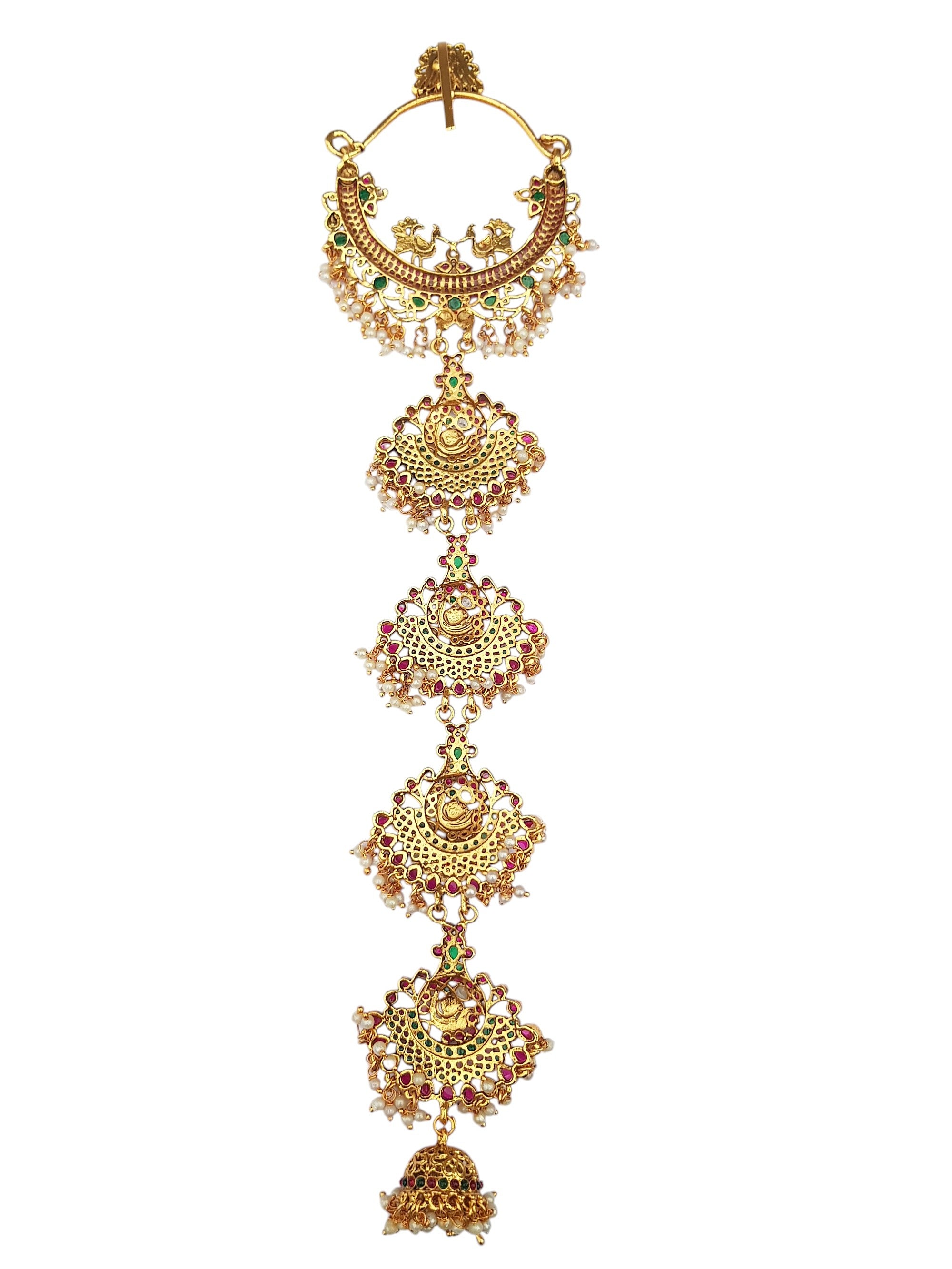 Gold Plated Hair Jada/Amboda/Hair Pin/Jade bille  0825