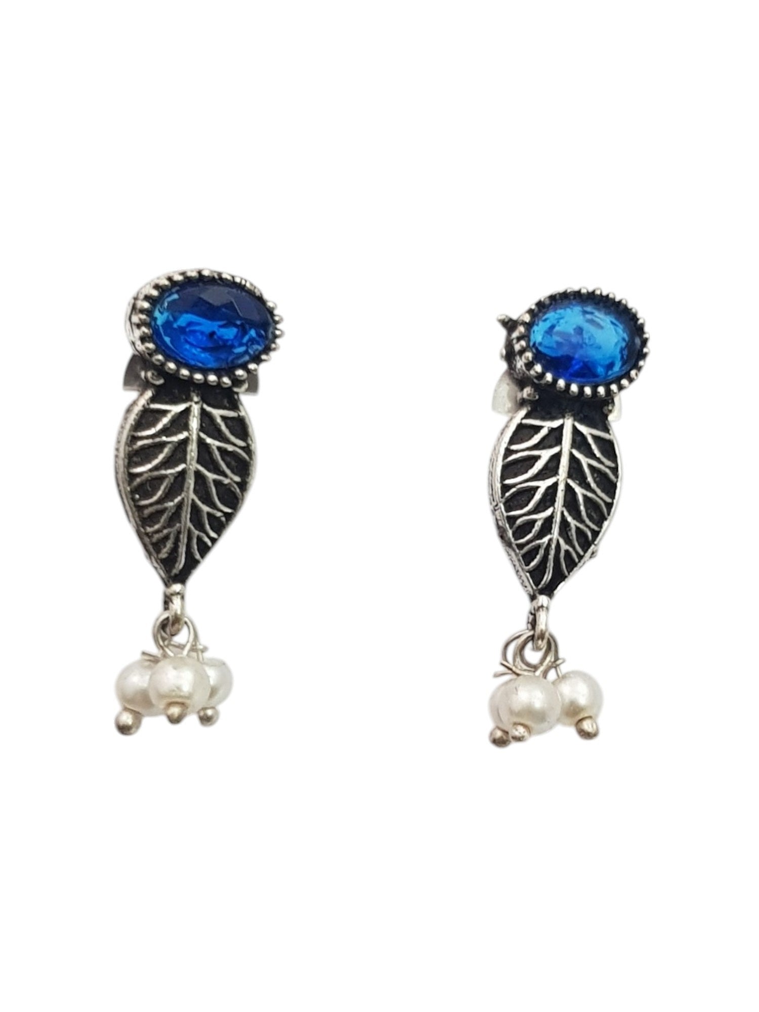 German Silver Plated oxidised multicolour stone Necklace set