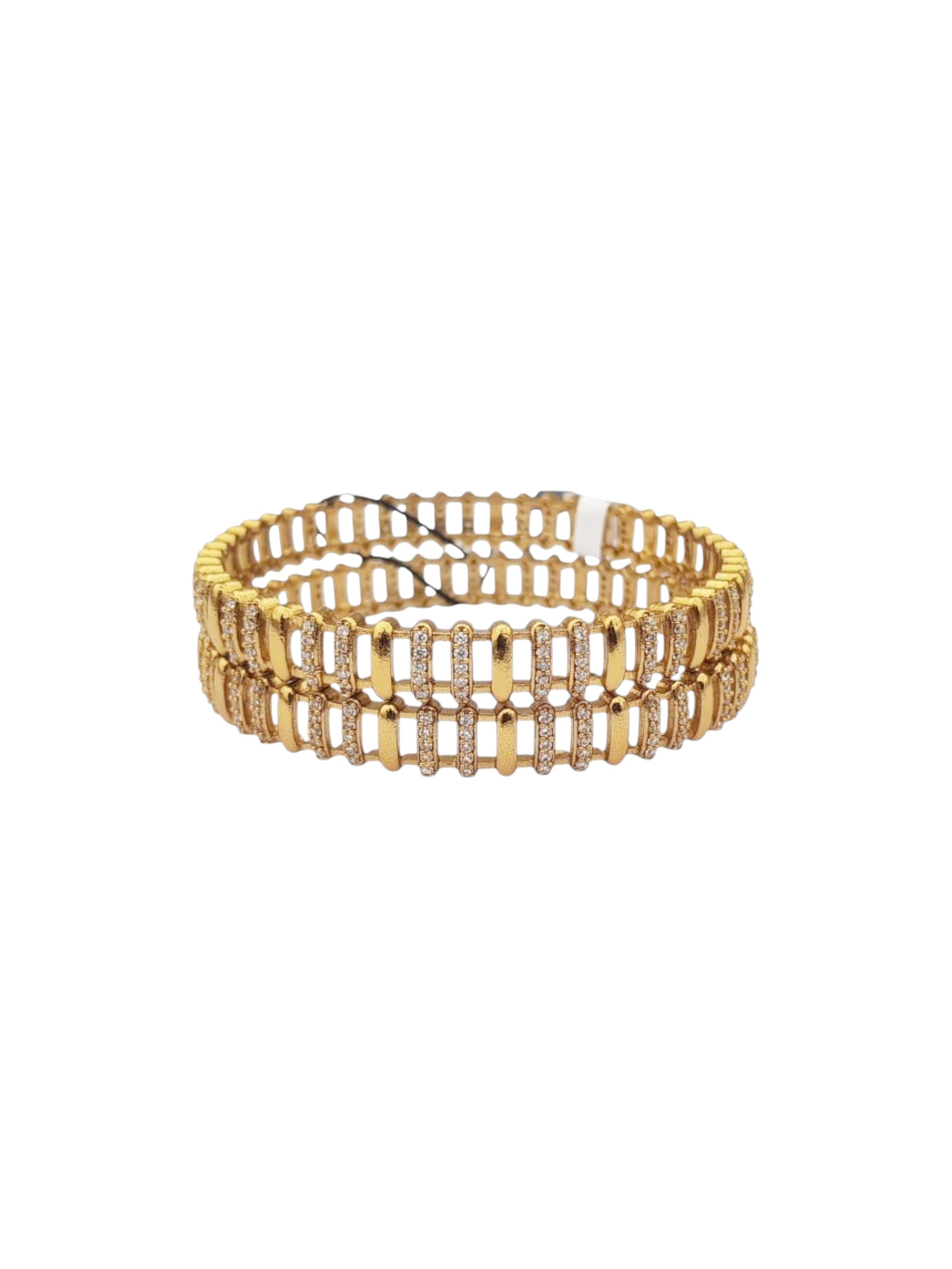 Gold Plated Multi colour cz stone Set of 2 bangles