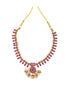 Premium Gold Plated Ruby Color short necklace Set