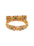 Gold plated Antique bangle with multicolor stones and pearl Set of 2 bangles