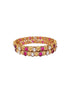 Gold plated Antique bangle with multicolor stones and pearl Set of 2 bangles