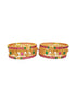 Multicolor Gold plated antique bangles set of 6 bangles  0825