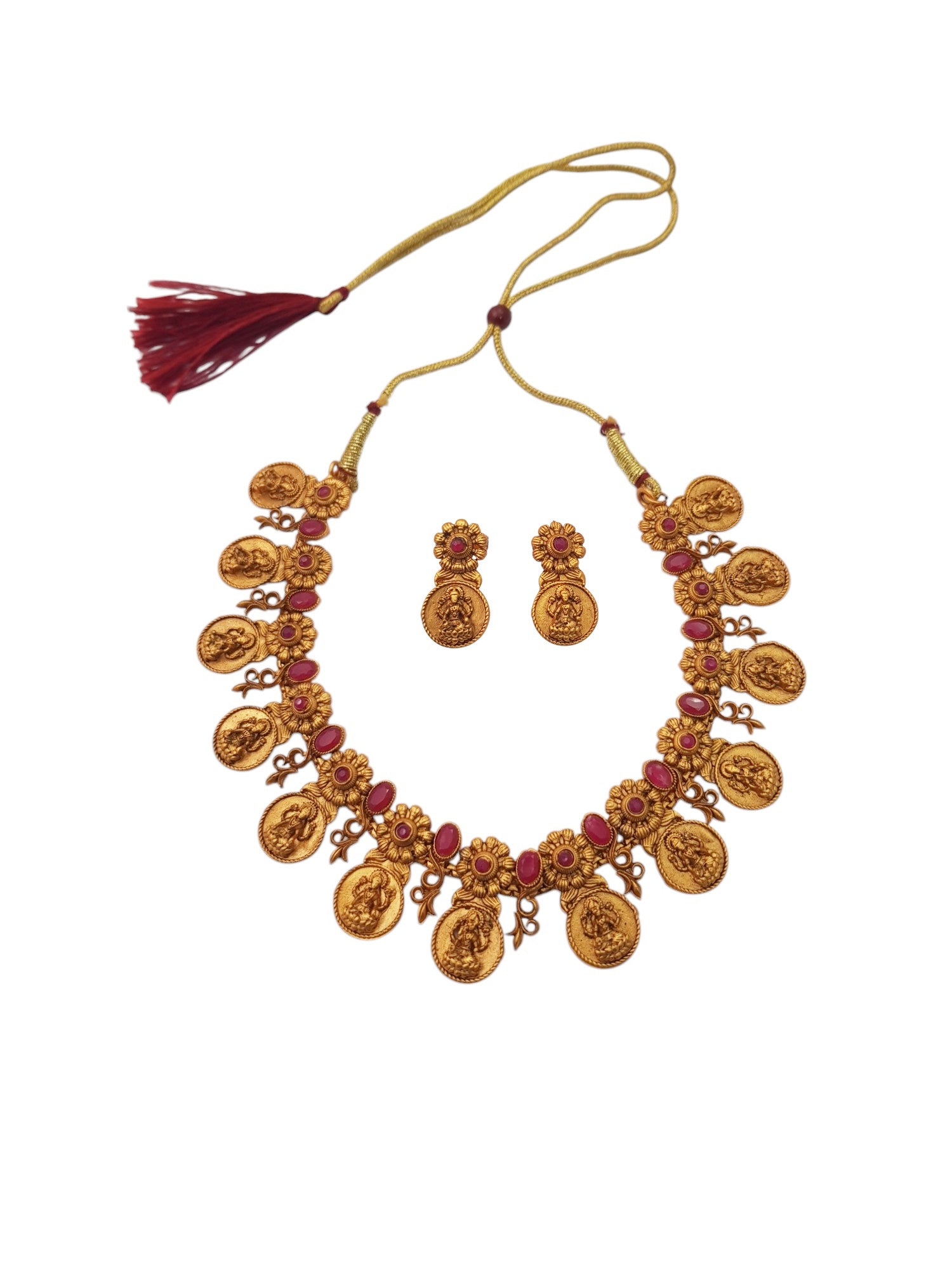 Gold Plated Special Laxmi Coin Necklace Set