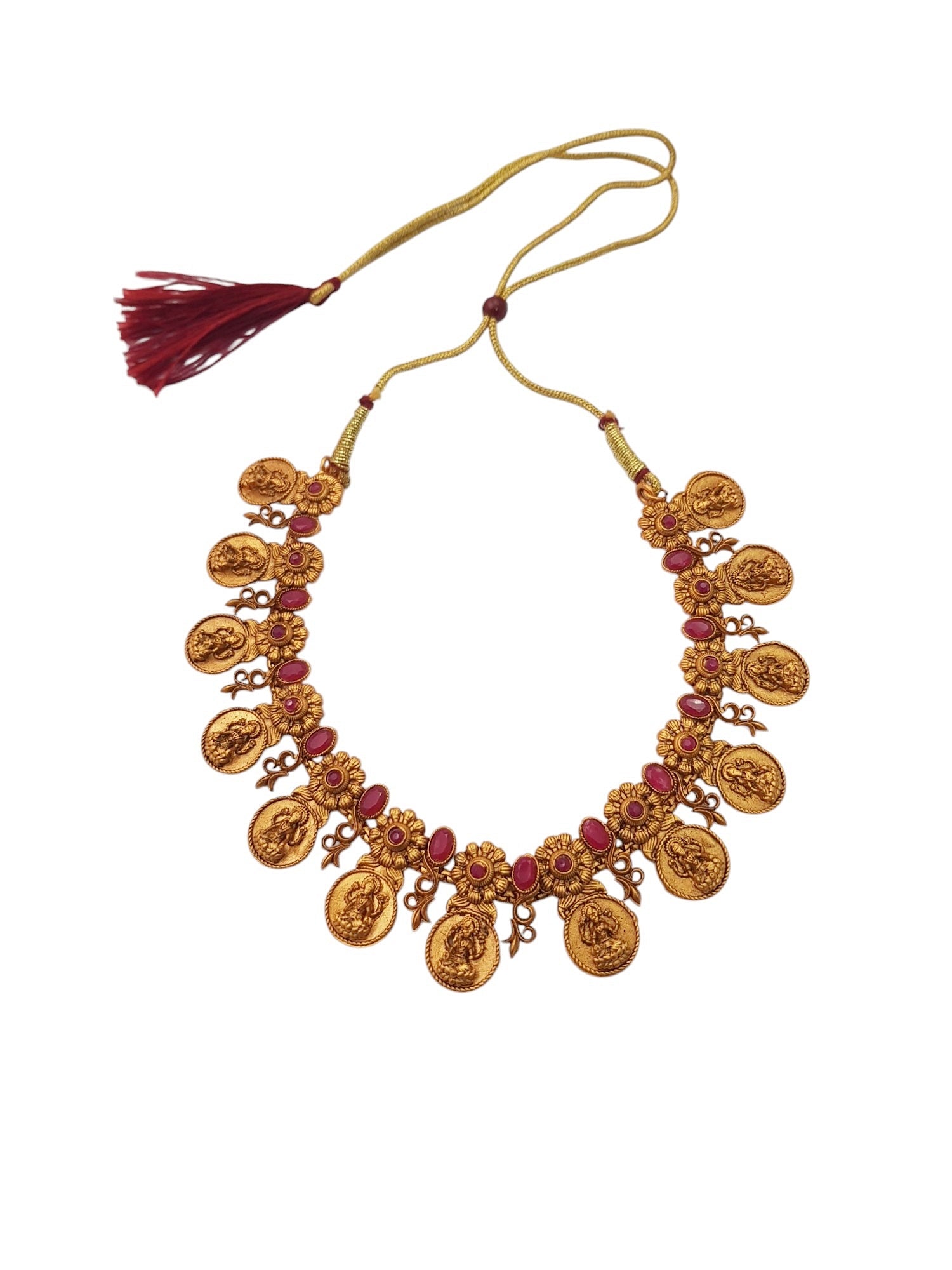 Gold Plated Special Laxmi Coin Necklace Set