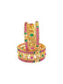 Multicolor Gold plated antique bangles set of 6 bangles  0825