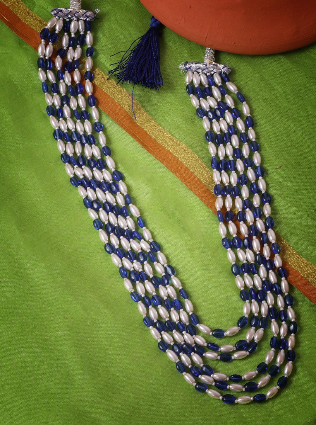 6 Layer Hydro Blue and pearl crystal Chain 8892N - Griiham