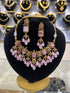 Nayanthara Premium Gold Plated Mint Pink Choker Set