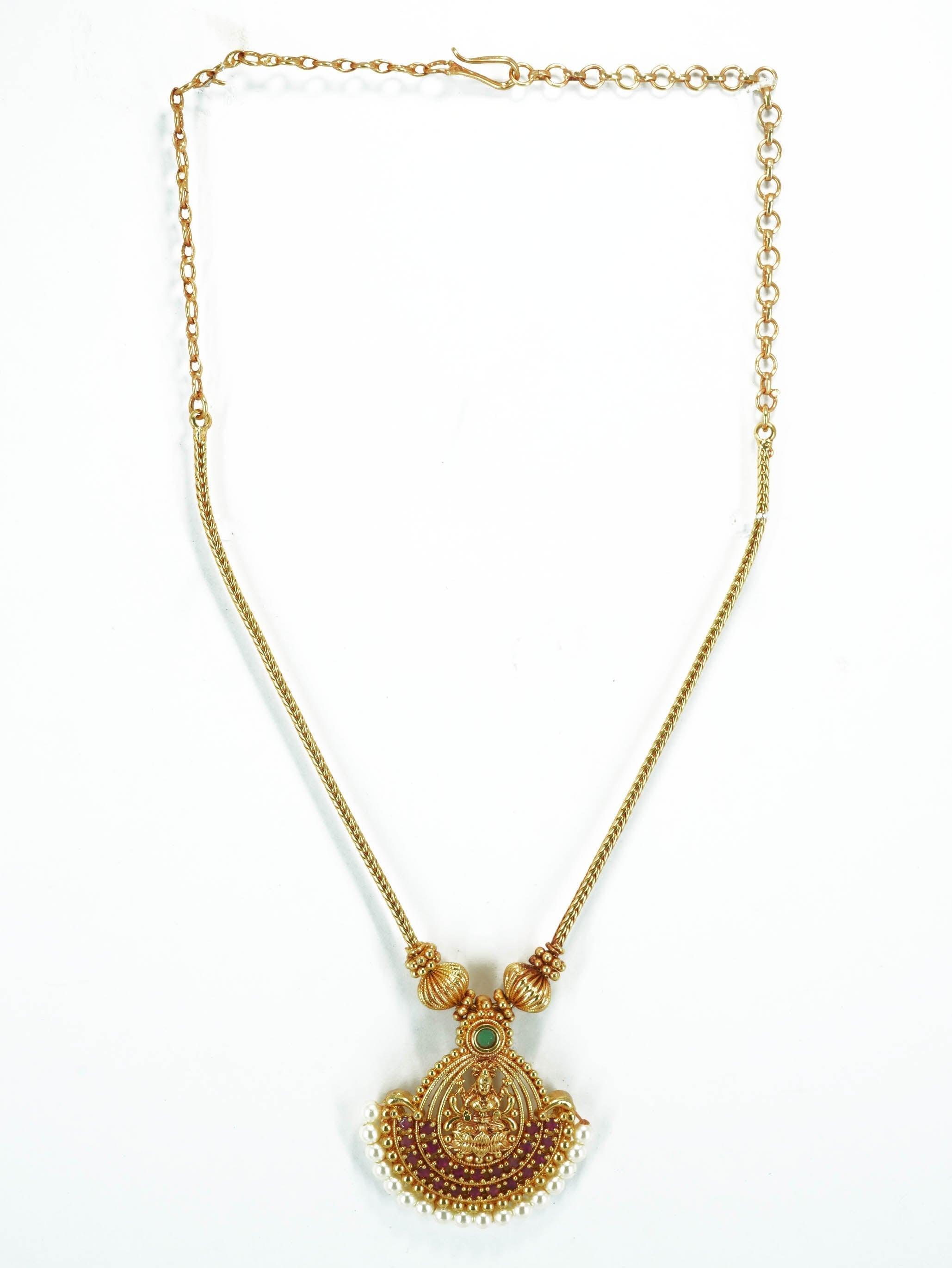 Antique Finish Laxmi pendant set 9437N - Griiham