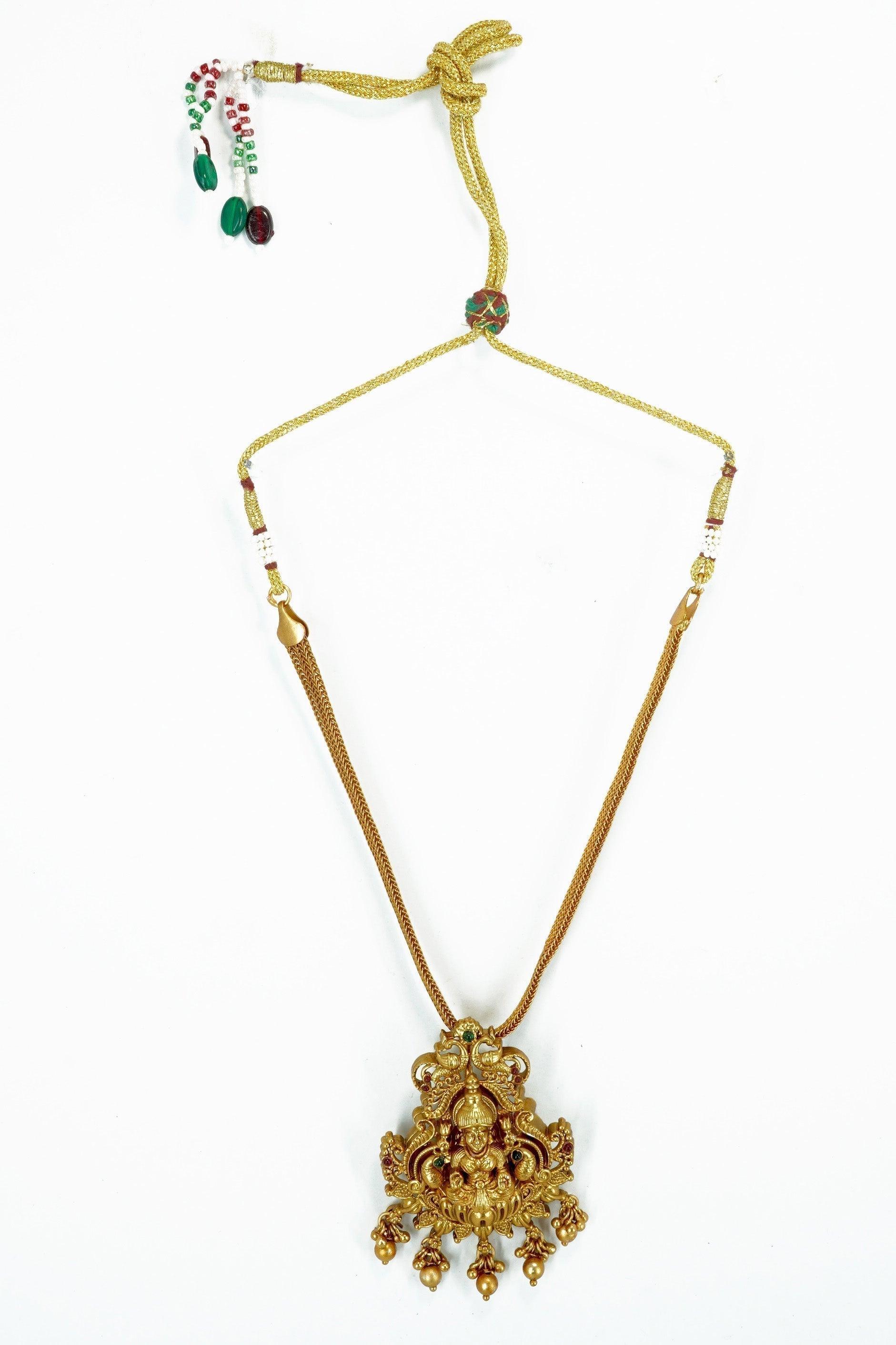 Antique Finish Laxmi pendant set - Griiham