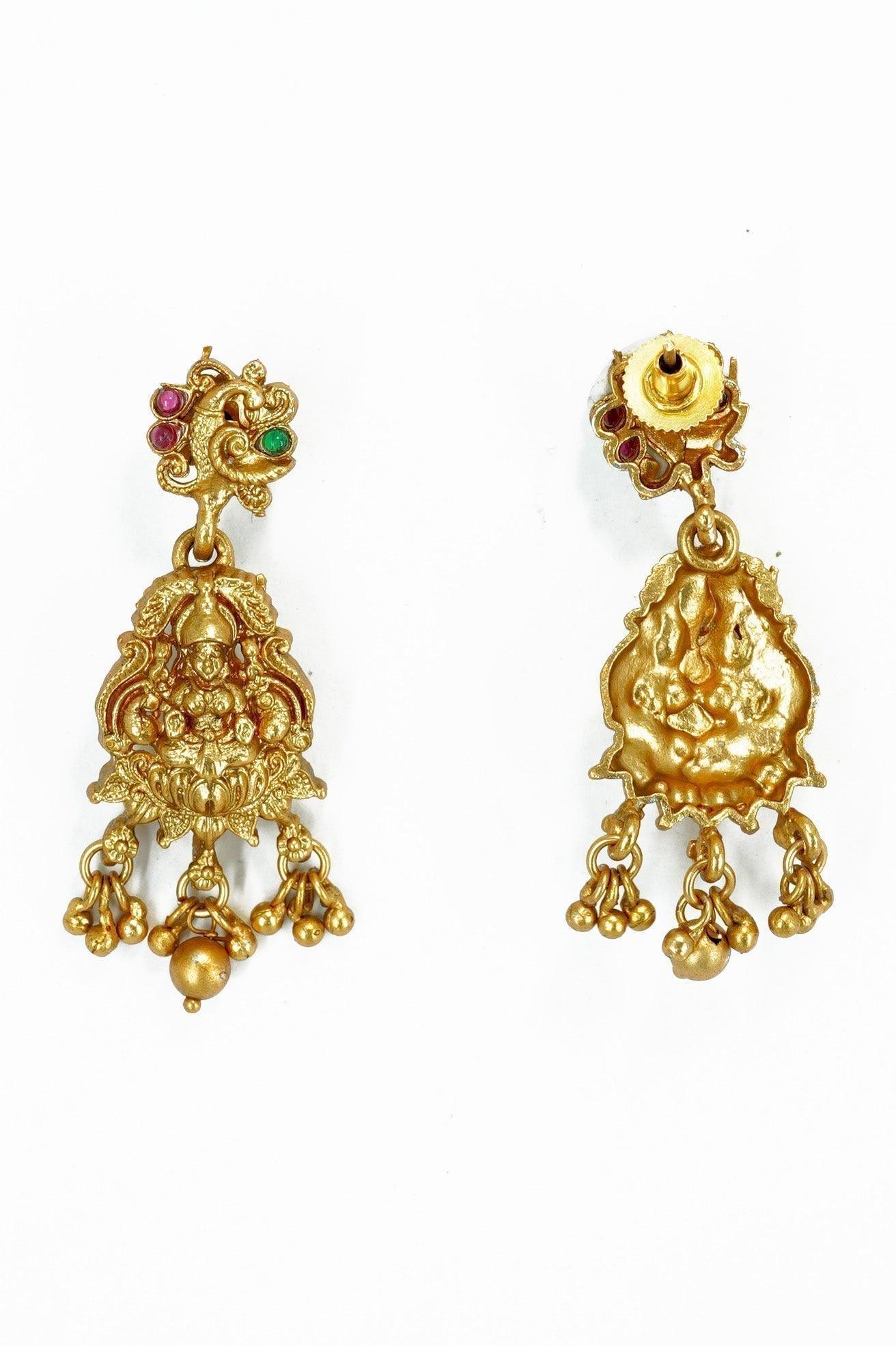 Antique Finish Laxmi pendant set - Griiham