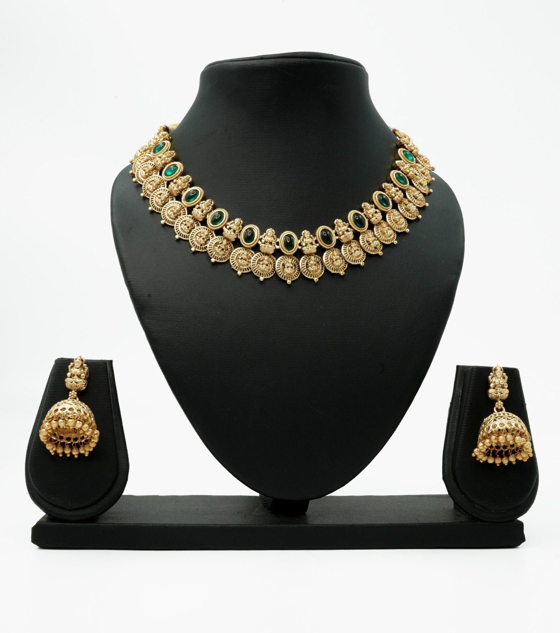 Antique Finish Laxmi short necklace 9941N