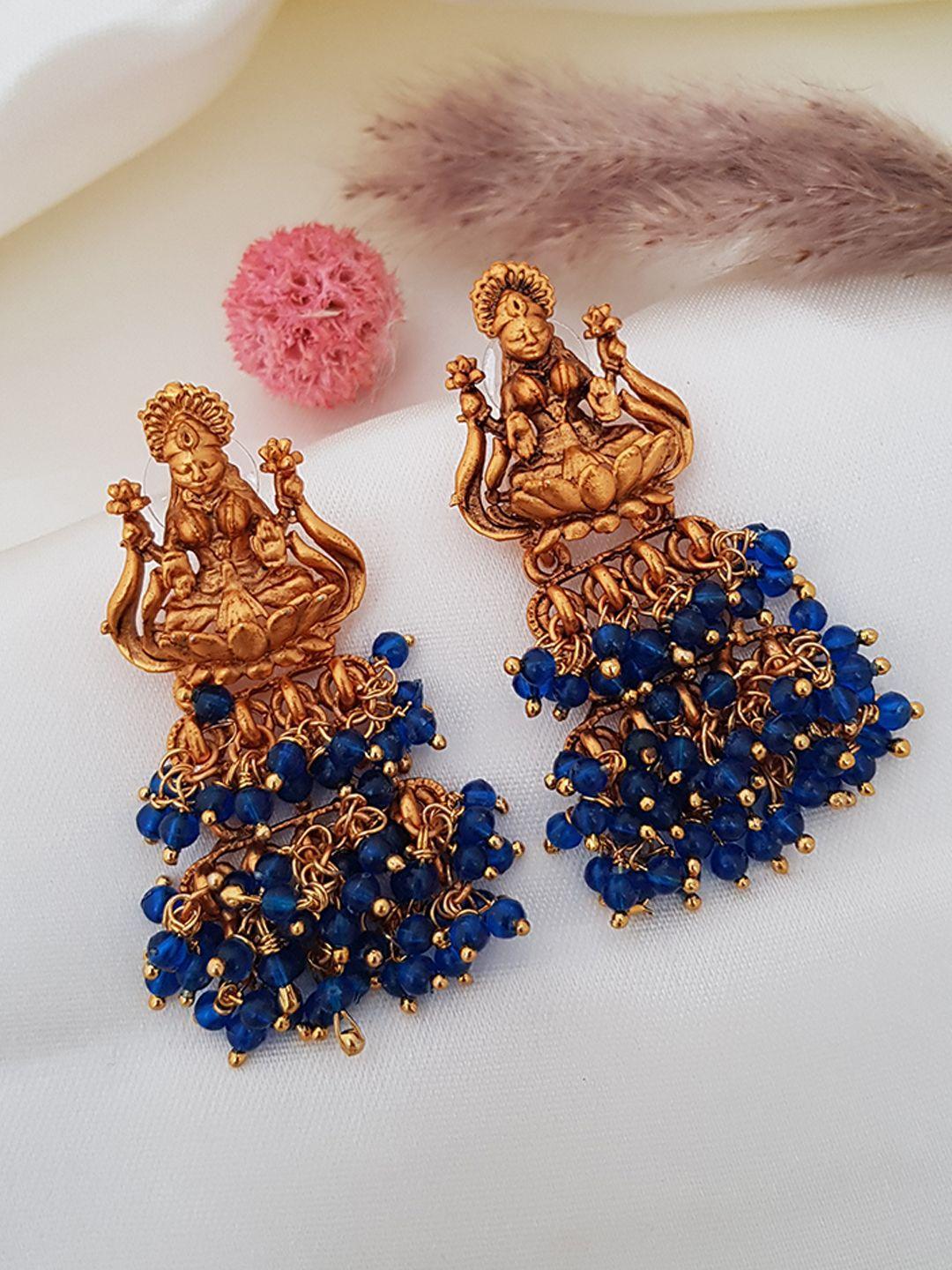 Antique Gold Finish Contemporary Party Wear Laxmi jhumka 5976n