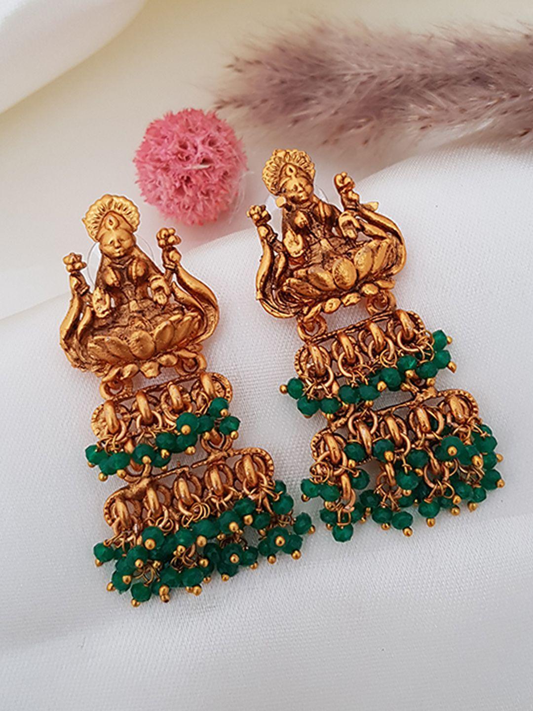 Antique Gold Finish Contemporary Party Wear Laxmi jhumka 5976n