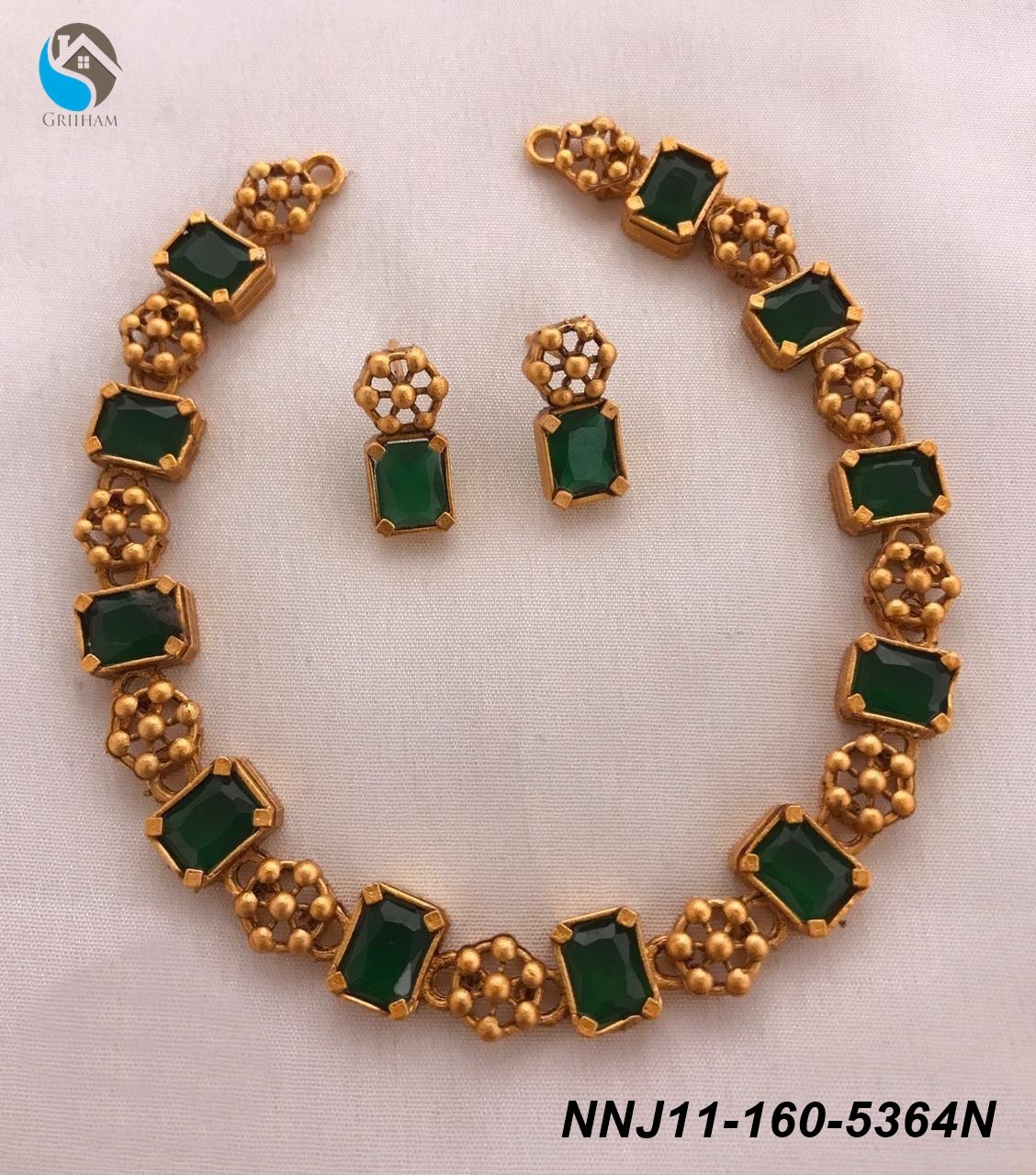 Antique Gold Finish Necklace set 5365N