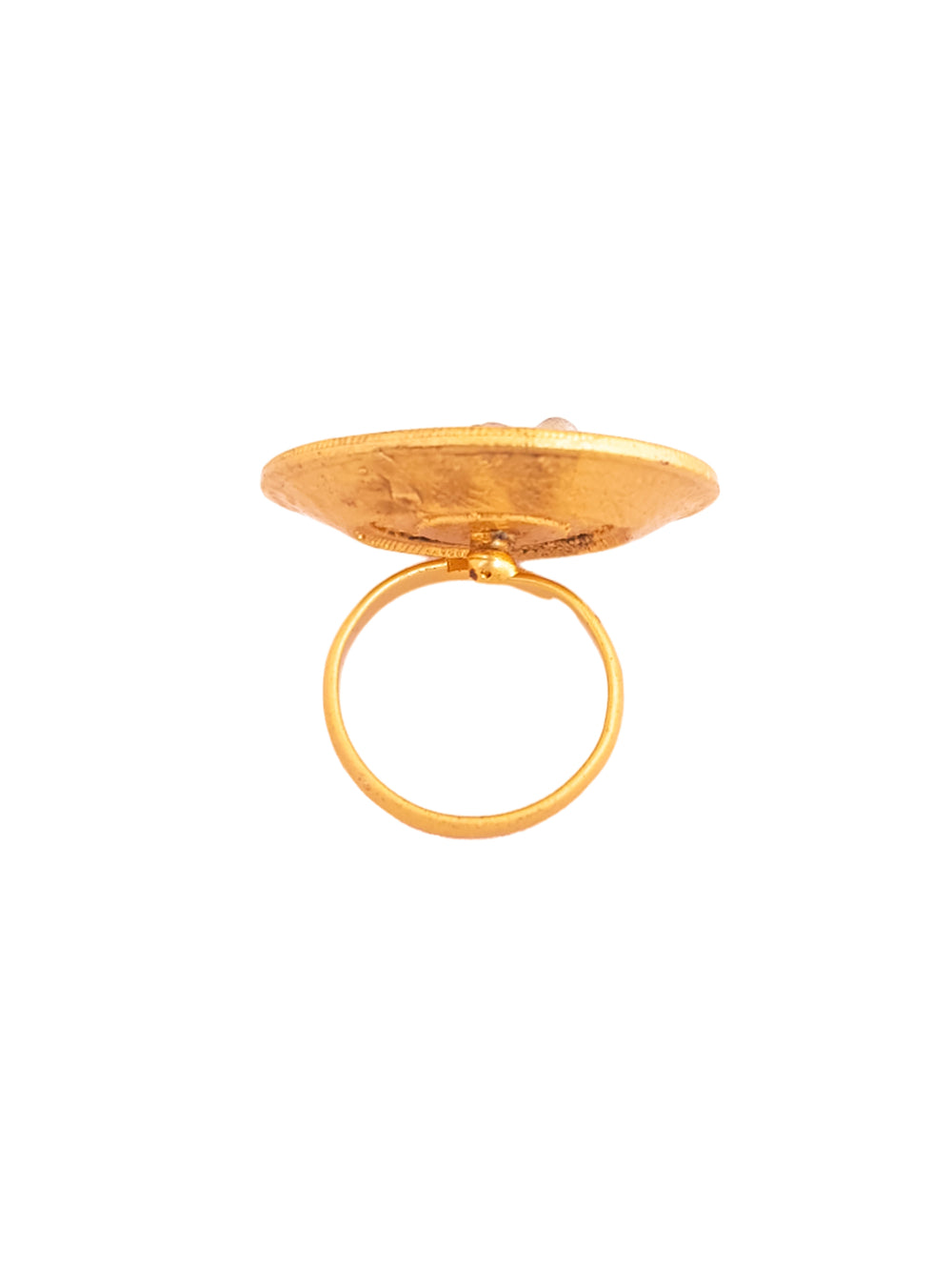 Antique Gold Plated Adjustable Size Designer Finger ring with Stones 10162N
