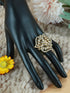 Antique Gold Plated Adjustable Size Designer Finger ring with Stones - Griiham