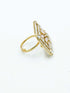 Antique Gold Plated Adjustable Size Designer Finger ring with Stones - Griiham