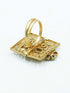 Antique Gold Plated Adjustable Size Designer Finger ring with Stones - Griiham