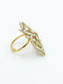 Antique Gold Plated Adjustable Size Designer Finger ring with Stones - Griiham