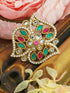 Antique Gold Plated Adjustable Size Designer Finger ring with Stones