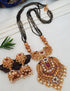 Antique Gold finish pendant with Real CZ/Ruby 7463N