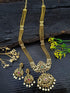 Antique Premium Gold Finish Multi Colour Stones Best Seller Peacock Long Hara Set