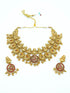 Antique finish short necklace set 12305N-1
