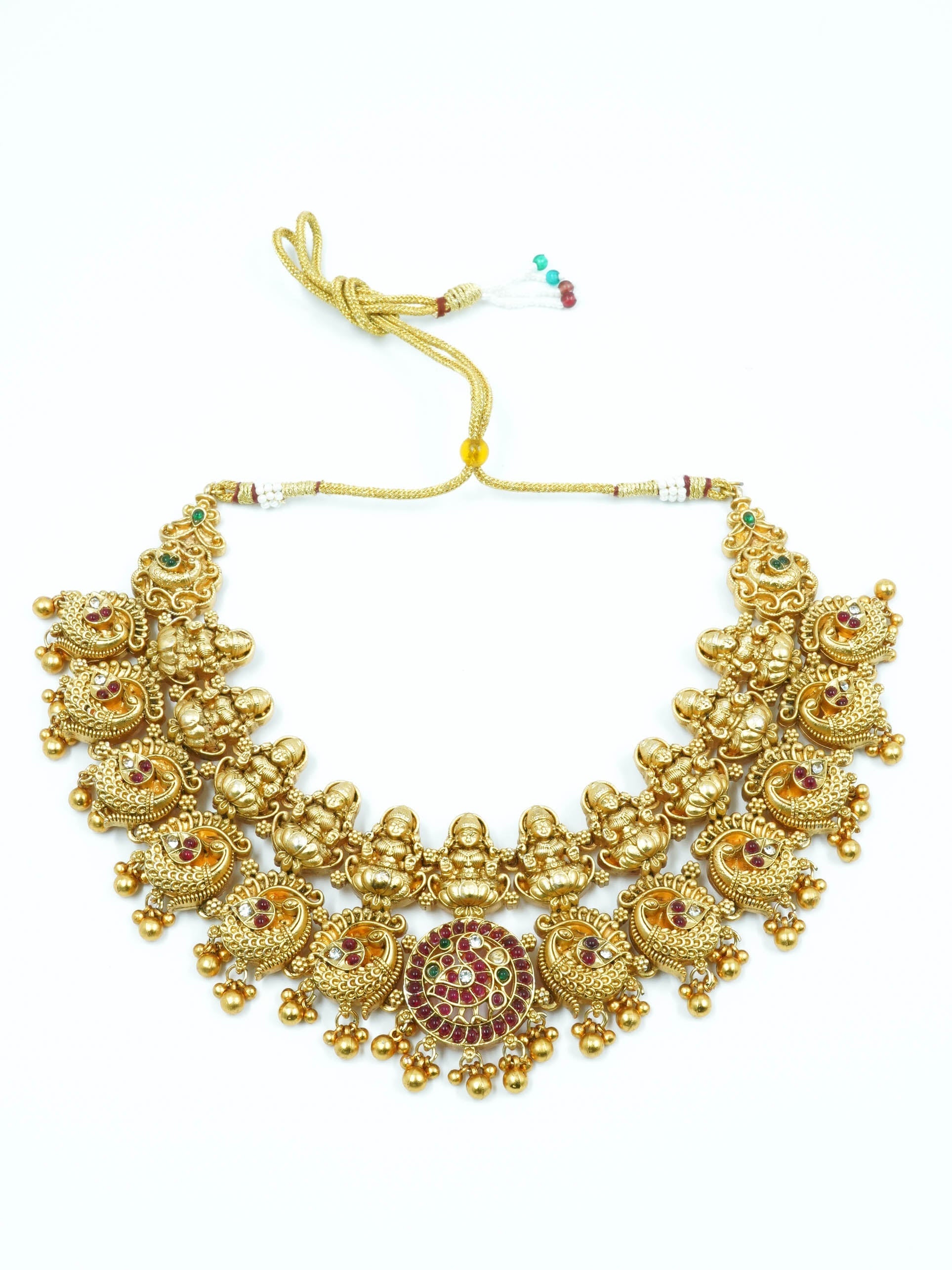Antique finish short necklace set 12305N