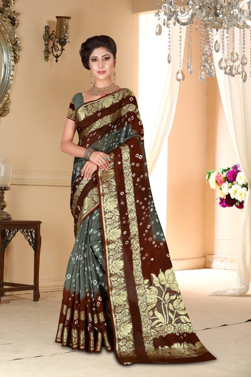 Art Silk With Zari Weaving Kamal Pallu Saree 20014N