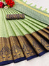 Aura Cotton Semi-silk with Broad contrast jacquard work border Saree 13112N