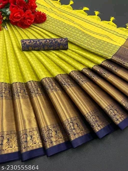 Aura Cotton Semi-silk with Broad contrast jacquard work border saree 13597N