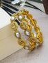 Gold Plated Set of 2 broad bangles