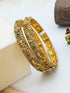 Gold Plated Set of 2 broad bangles