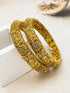Gold Plated cz stone Set of 2 bangles