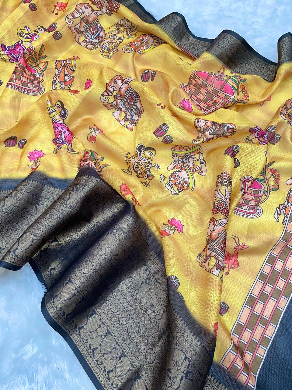 Banaras Warm semi-silk with Jacquard Border saree 22896N